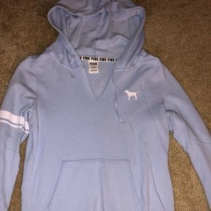 V-neck PINK hoodie